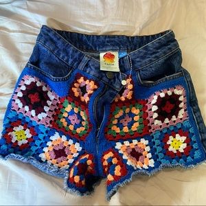 Anthropologie crochet shorts